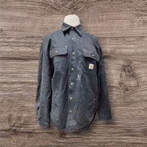 Carhartt black shirt jacket with flannel lining size XL